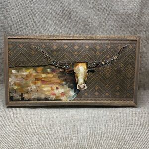 LONGHORN GEODE TRIBAL COPPER MINI FRAMED CANVAS PRINT BY ELI HALPIN